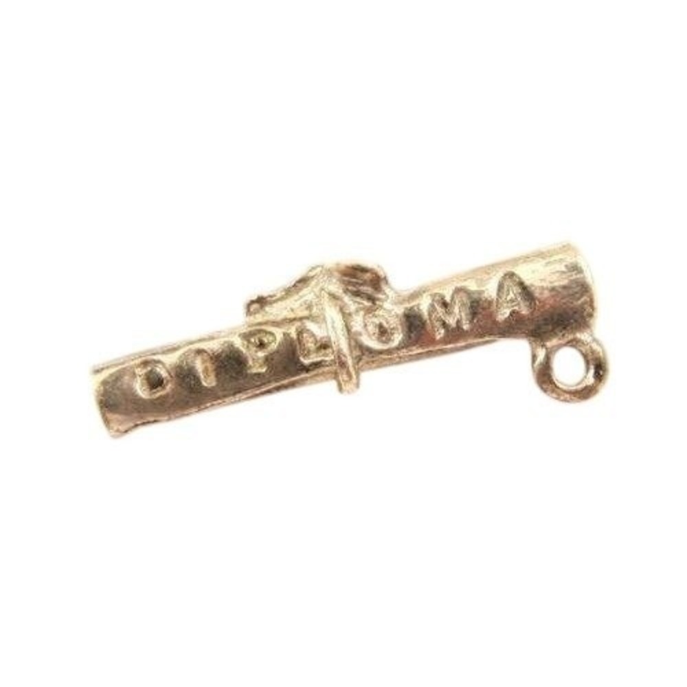 Vintage Sterling Silver Paper Academic Diploma Certificate Charm*925